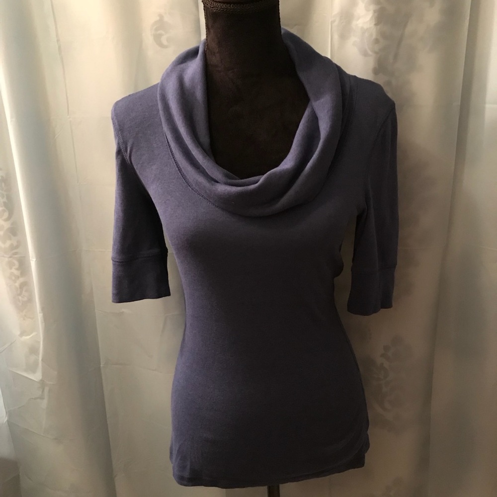 Navy Short Sleeve, CowlNeck